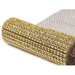 Plastic sparkling mesh trimming width 11.5 cm 2nd quality - Gold (1 Meter)