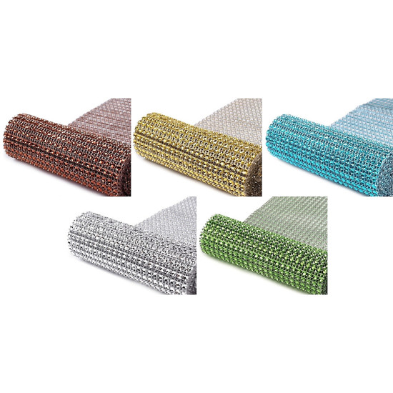 Plastic sparkling mesh trimming width 11.5 cm 2nd quality - Gold (9 Meters) Plastic sparkling mesh trimming width 11.5 cm 2nd quality - Gold (9 Meters)