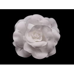 Broszka / spinka ø6 cm róża - White (1 Sztuka)