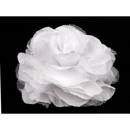 Brosche / verzierung rose ø9 cm - Weiß (1 Stück) Brosche / verzierung rose ø9 cm - Weiß (1 Stück)
