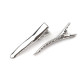 Alligator hair clip with teeth 35 mm - Platinum (5 Pieces)