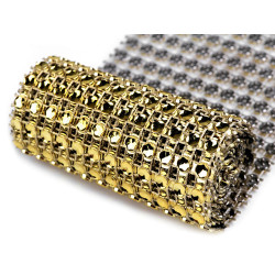 Wide crystal trimming width 58 mm - Gold lt. (27 Meters)