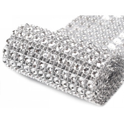 Wide crystal trimming width 58 mm - Silver (27 Meters)
