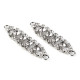 Ozdoba sztrasowa 12x50 mm - Srebrny (2 Sztuki) Ozdoba sztrasowa 12x50 mm - Srebrny (2 Sztuki)