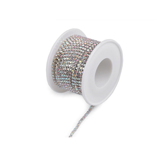 Rhinestone chain trim width 2.4 mm - Crystal (9 Meters) Rhinestone chain trim width 2.4 mm - Crystal (9 Meters)