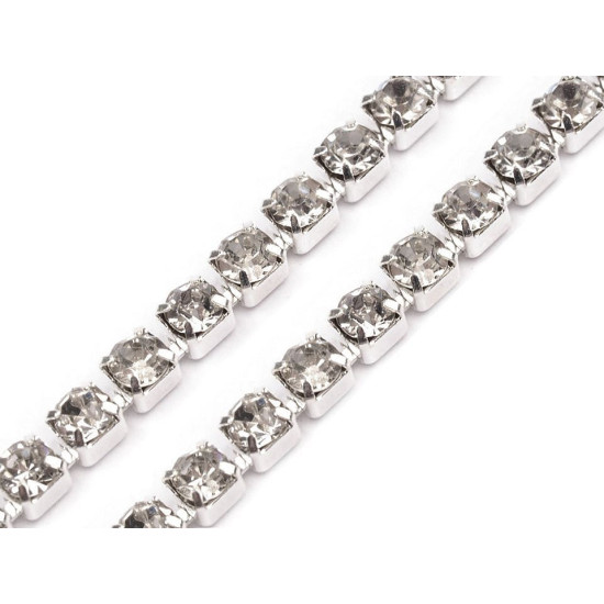 Rhinestone chain trim width 2.4 mm - Crystal (9 Meters) Rhinestone chain trim width 2.4 mm - Crystal (9 Meters)