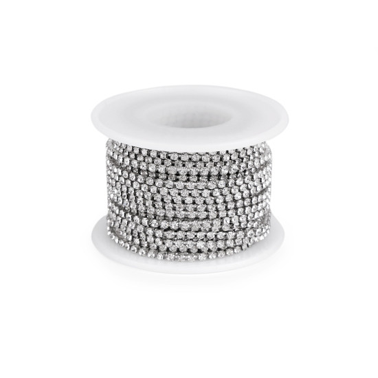 Rhinestone chain trim width 2.4 mm - Crystal (9 Meters) Rhinestone chain trim width 2.4 mm - Crystal (9 Meters)