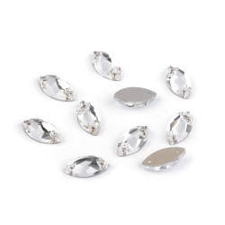 Szlifowane kamienie, dżety do przyszycia - Crystal (12 Sztuki)