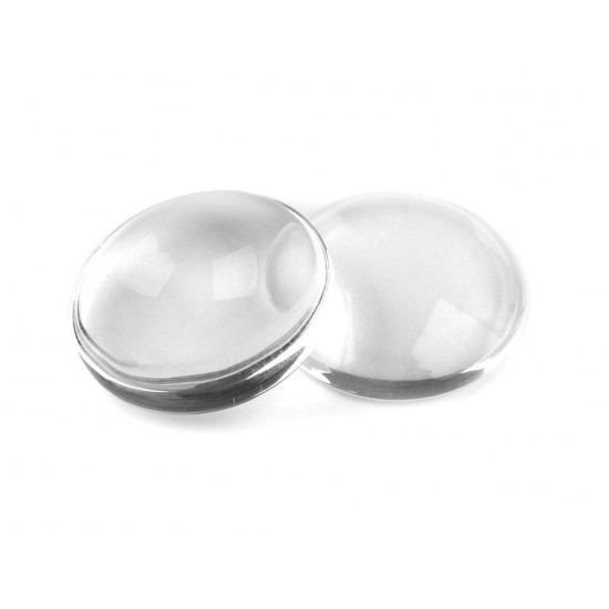Kaboszon szklany przeźroczysty ø25 mm - Transparent (100 Sztuki) Kaboszon szklany przeźroczysty ø25 mm - Transparent (100 Sztuki)