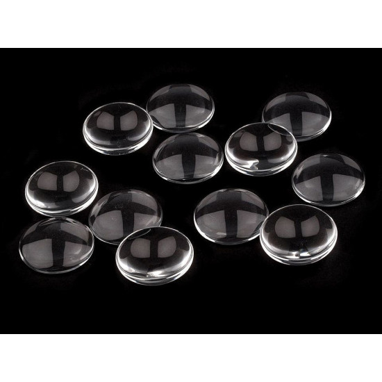 Kaboszon szklany przeźroczysty ø25 mm - Transparent (100 Sztuki) Kaboszon szklany przeźroczysty ø25 mm - Transparent (100 Sztuki)