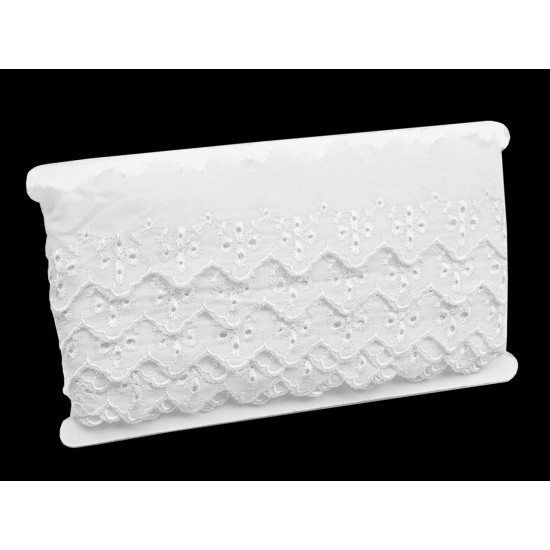 Haft angielski szerokość 60 mm - White (1 Metr) Haft angielski szerokość 60 mm - White (1 Metr)