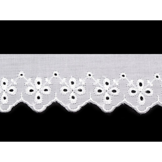 Haft angielski szerokość 60 mm - White (1 Metr) Haft angielski szerokość 60 mm - White (1 Metr)