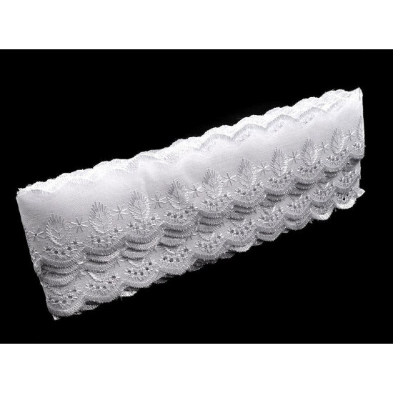 Haft angielski szerokość 50 mm - White (1 Metr) Haft angielski szerokość 50 mm - White (1 Metr)