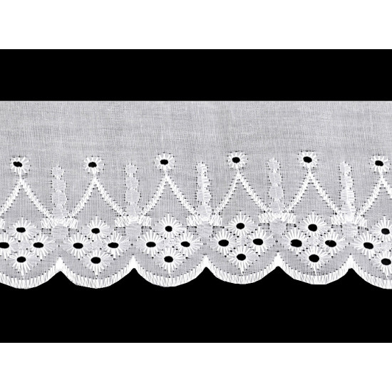 Haft angielski szerokość 75mm - White (1 Metr)