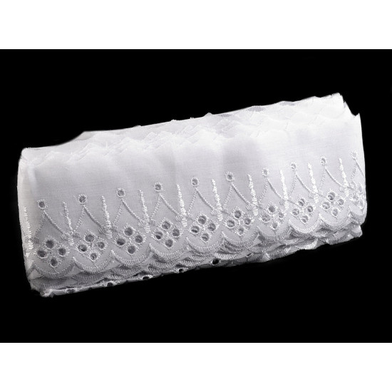 Haft angielski szerokość 75mm - White (1 Metr)