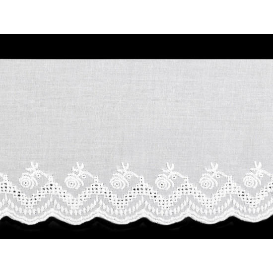 Bawełniana koronka - haft angielski szerokość 11 cm - White (1 Metr) Bawełniana koronka - haft angielski szerokość 11 cm - White (1 Metr)