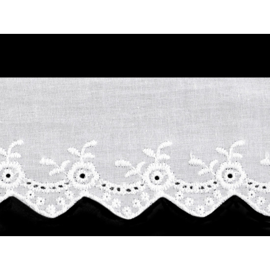 Bawełniana koronka - haft angielski szerokość 62 mm - Off white (1 Metr) Bawełniana koronka - haft angielski szerokość 62 mm - Off white (1 Metr)