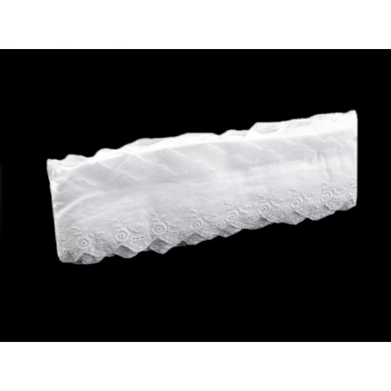 Bawełniana koronka - haft angielski szerokość 62 mm - Off white (1 Metr) Bawełniana koronka - haft angielski szerokość 62 mm - Off white (1 Metr)
