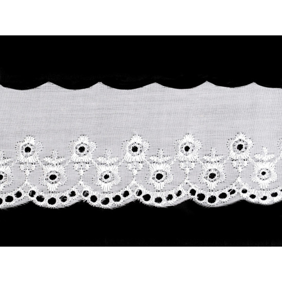 Haft angielski szerokość 60 mm - White (1 Metr) Haft angielski szerokość 60 mm - White (1 Metr)