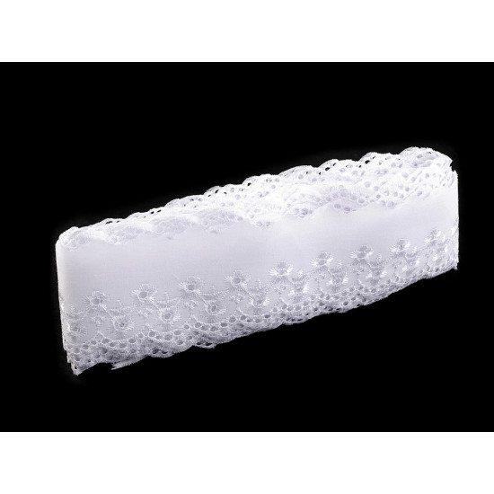 Haft angielski szerokość 60 mm - White (1 Metr) Haft angielski szerokość 60 mm - White (1 Metr)