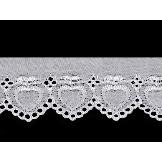 Haft angielski szerokość 60 mm - White (1 Metr) Haft angielski szerokość 60 mm - White (1 Metr)
