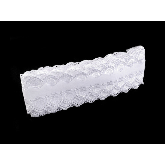 Haft angielski szerokość 60 mm - White (1 Metr) Haft angielski szerokość 60 mm - White (1 Metr)