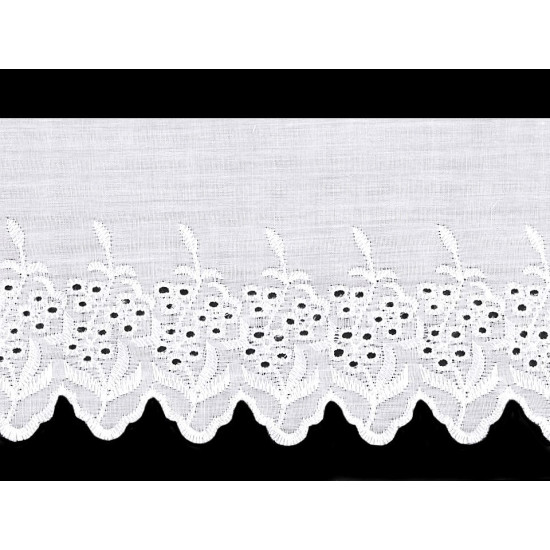 Madeira - broderie anglaise edge lace trim width 9.5 cm, 10.5 cm - White (27 Meters) Madeira - broderie anglaise edge lace trim width 9.5 cm, 10.5 cm - White (27 Meters)