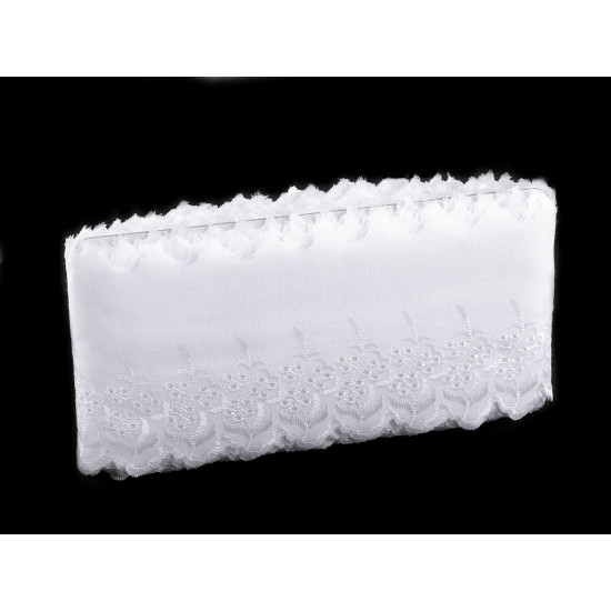 Madeira - broderie anglaise edge lace trim width 9.5 cm, 10.5 cm - White (27 Meters) Madeira - broderie anglaise edge lace trim width 9.5 cm, 10.5 cm - White (27 Meters)