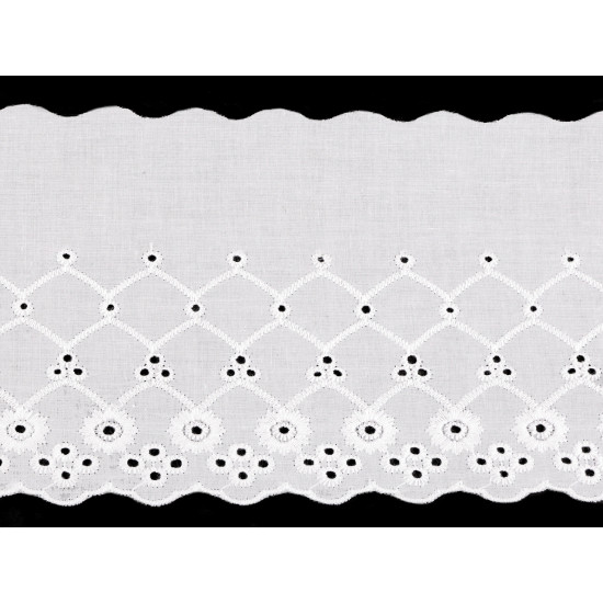 Bawełniana koronka - haft angielski szerokość 12 cm - Off white (1 Metr) Bawełniana koronka - haft angielski szerokość 12 cm - Off white (1 Metr)