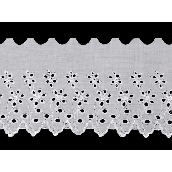 Haft angielski szerokość 11 cm - White (1 Metr)