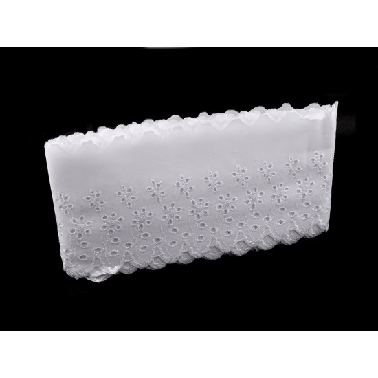Haft angielski szerokość 11 cm - White (1 Metr)