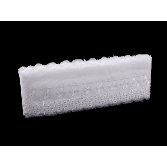 Haft angielski szerokość 80 mm - White (1 Metr)