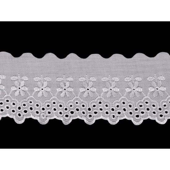 Haft angielski szerokość 80 mm - White (1 Metr)