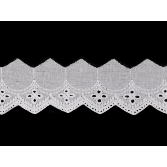 Haft angielski bawełniany szerokość 45 mm - Off white (1 Metr) Haft angielski bawełniany szerokość 45 mm - Off white (1 Metr)