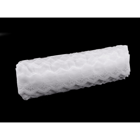 Haft angielski bawełniany szerokość 45 mm - Off white (1 Metr) Haft angielski bawełniany szerokość 45 mm - Off white (1 Metr)