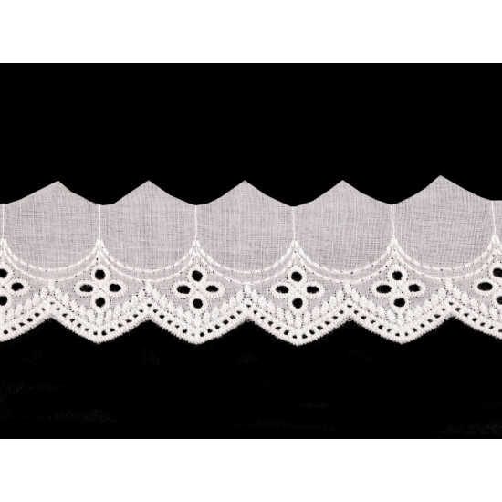 Haft angielski bawełniany szerokość 45 mm - Off white (1 Metr) Haft angielski bawełniany szerokość 45 mm - Off white (1 Metr)