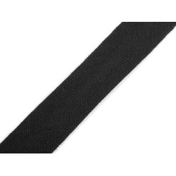 Lamówka  bawełniana szerokość 14 mm zaprasowana - Czarny (100 Metry)