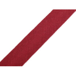 Lamówka  bawełniana szerokość 14 mm zaprasowana - Bordo (100 Metry)