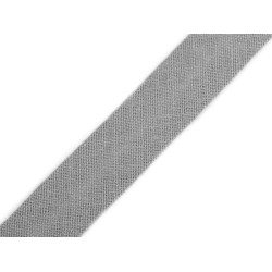 Lamówka  bawełniana szerokość 14 mm zaprasowana - Szary (100 Metry)