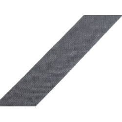 Lamówka  bawełniana szerokość 14 mm zaprasowana - Stalowy (100 Metry)