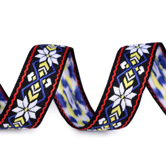 Krajka szerokość 24 mm motyw indiański - White (10 Metry)