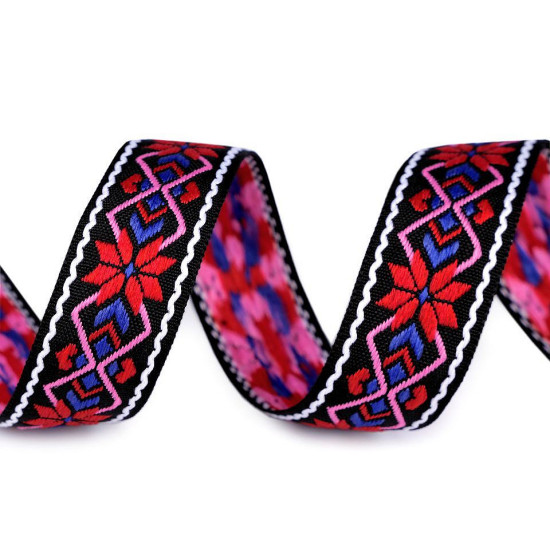 Krajka szerokość 24 mm motyw indiański - White (10 Metry)