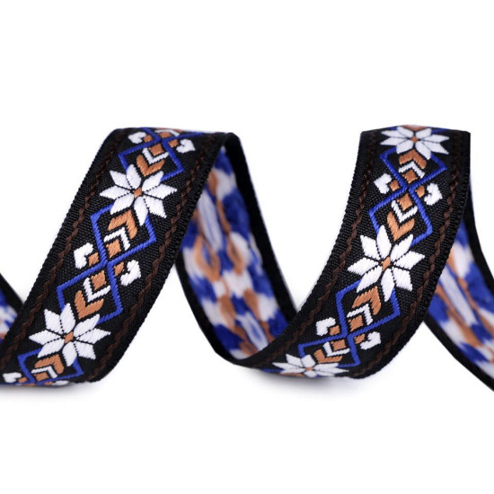 Krajka szerokość 24 mm motyw indiański - White (10 Metry)