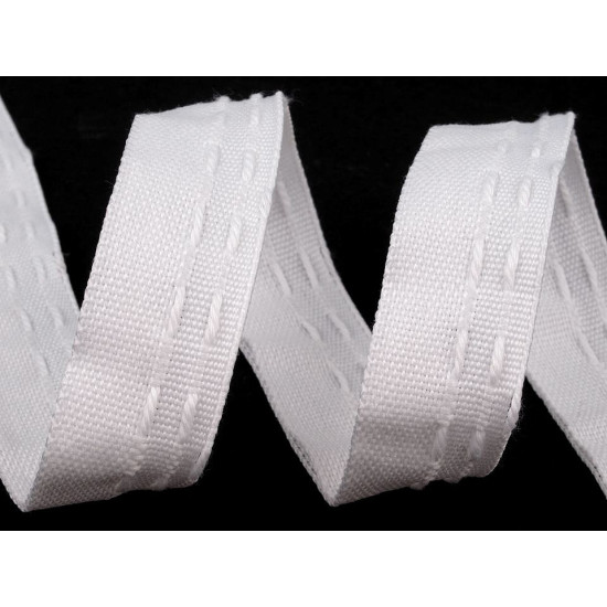 Taśma firanowa szerokość 20 mm marszczona - White (50 Metry) Taśma firanowa szerokość 20 mm marszczona - White (50 Metry)