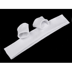 Ściągacz odzieżowy elastyczny szerokość 7 cm komplet (2x rękaw, 1x pas) - White (1 Zestaw)