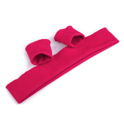 Ściągacz odzieżowy elastyczny szerokość 7 cm komplet (2x rękaw, 1x pas) - Różowy neonowy (1 Zestaw)