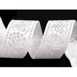 Taśma ozdobna szerokość 40 mm biała - White (1 Metr)
