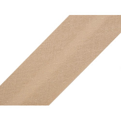 Šikmý prúžok bavlnený šírka 20mm zažehlený - Béžová (25 Metre)