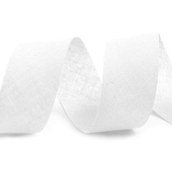 Lamówka  bawełniana szer. 30mm niezaprasowana - White (100 Metry)