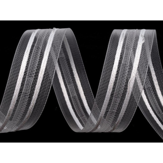 Taśma firanowa szerokość 25 mm marszczona - Transparent (200 Metry) Taśma firanowa szerokość 25 mm marszczona - Transparent (200 Metry)